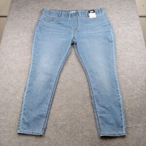 Lee Jeans Women‎ XXL Antique Indigo Light Wash Stretch Denim Taper Leg101BZSP41